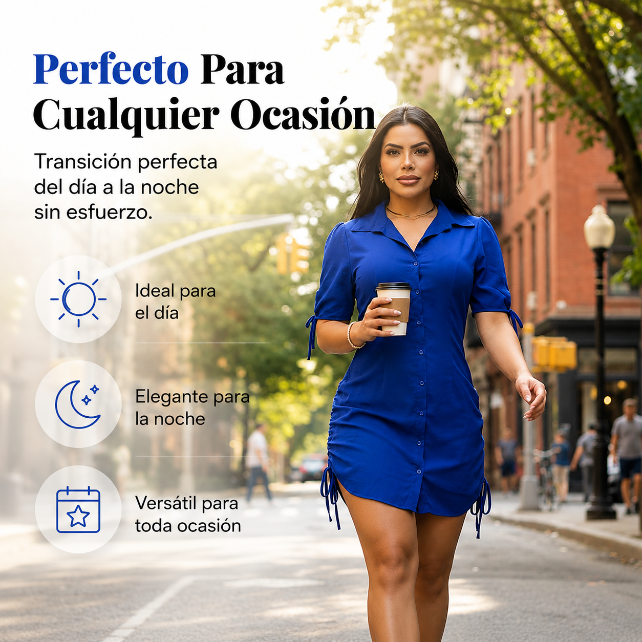 Vestido camisero de manga corta con botones para mujer + Envio gratis