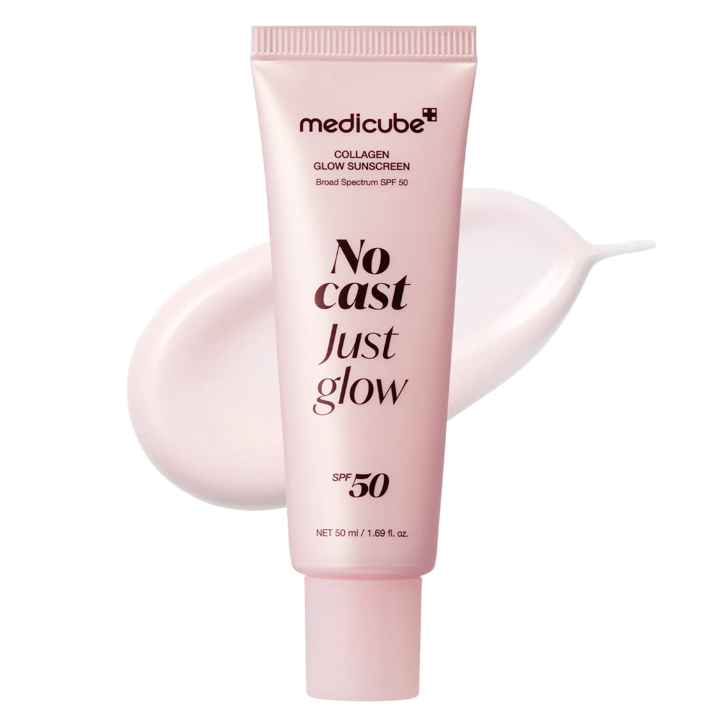 protector solar de colágeno glow | Protector solar facial SPF 50 de amplio espectro | Fórmula ligera, no pegajosa e hidratante