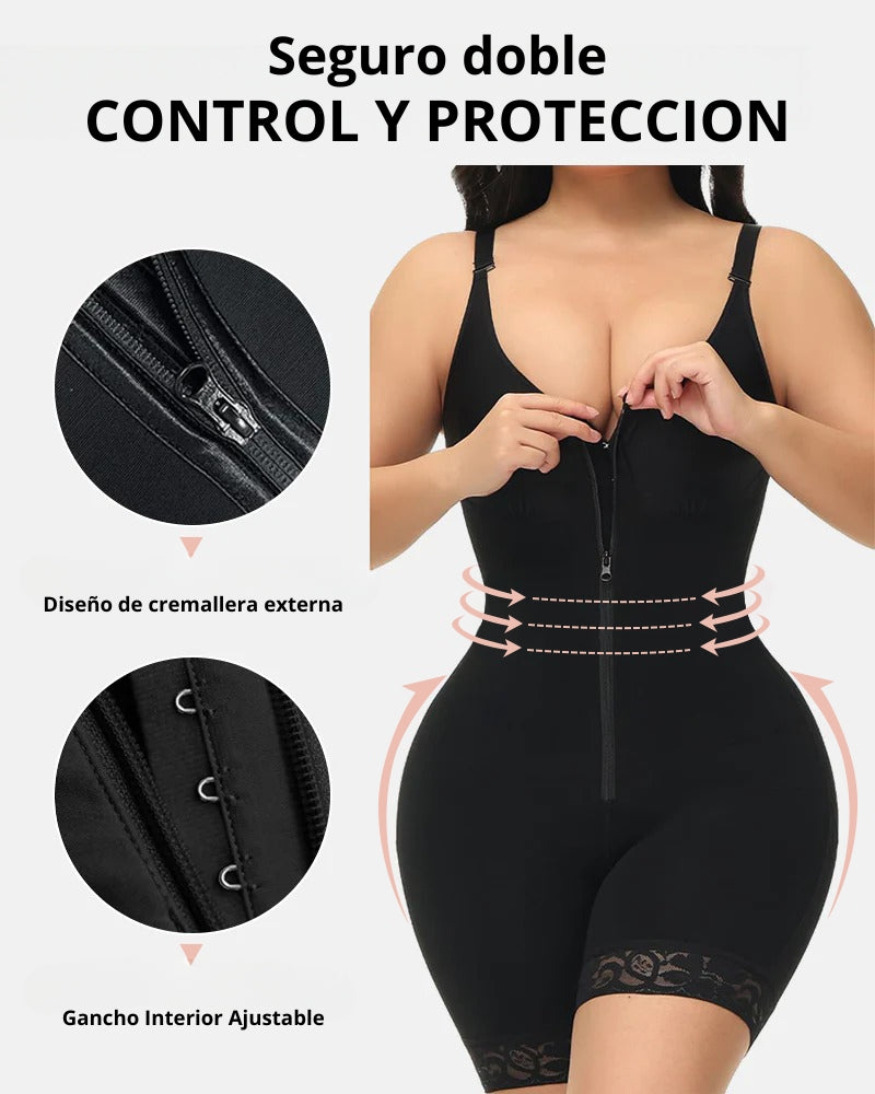 Modelador de Levantamiento de Glúteos para Control de Abdomen con cremallera en la entrepierna Fajas Colombianas