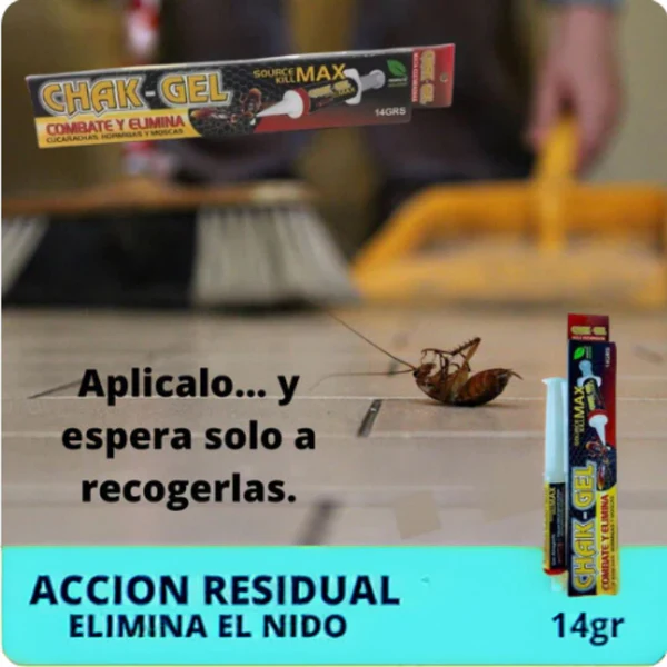 CHAK-GEL®  DÍLE ADIÓS A LAS CUCARACHAS PARA SIEMPRE!
