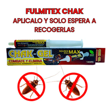 CHAK-GEL®  DÍLE ADIÓS A LAS CUCARACHAS PARA SIEMPRE!